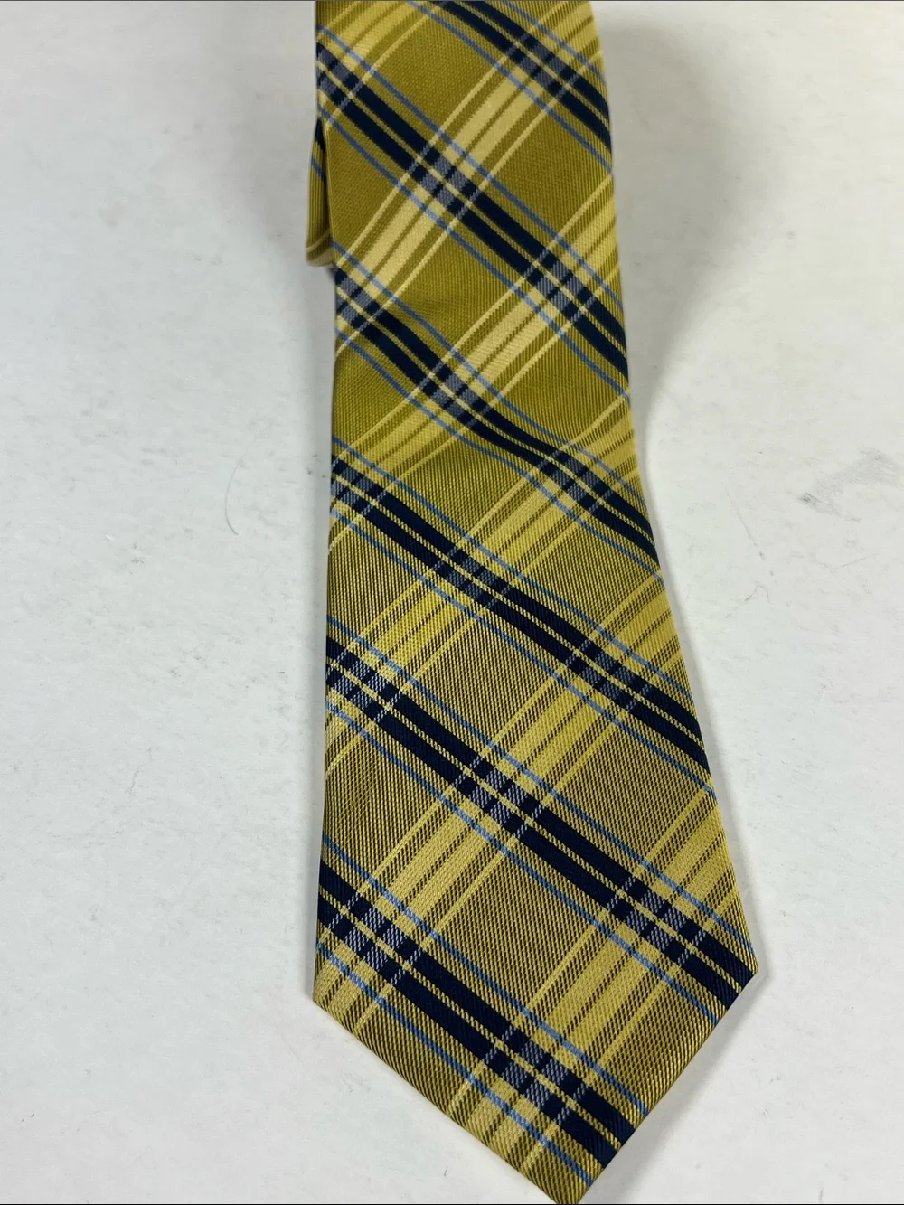 U.S. Polo Assn. Yellow and Navy Plaid Tie